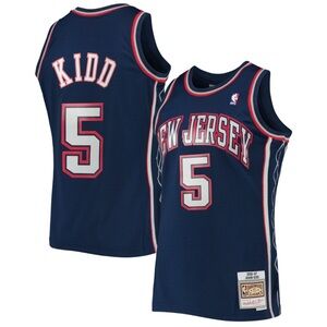 Mitchell & Ness New Jersey Nets Jason Kidd Navy, Red, White Jersey #5